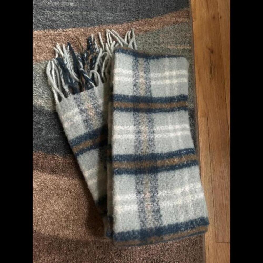 H&M Cozy Plaid Scarf - Blue, Gray, Brown ONLY USED ONCE